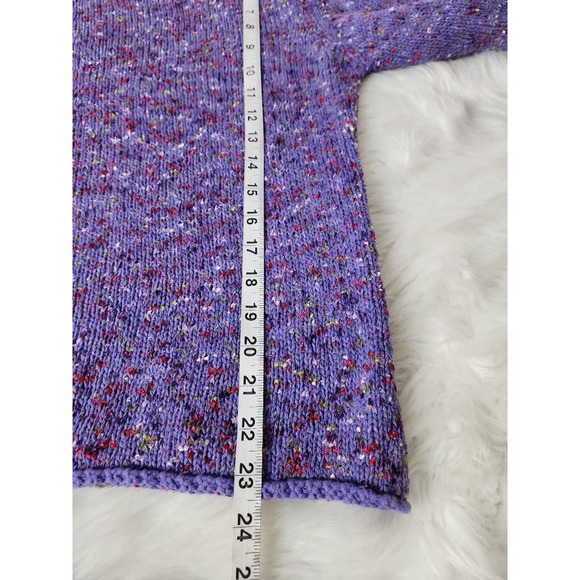 Coldwater Creek Womens Pullover Sweater Purple Marled Long Sleeve Mock Neck M - Picture 4 of 5
